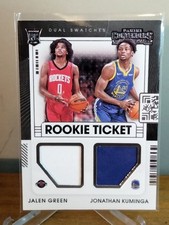 JALEN GREEN, JONATHAN KUMINGA 2021-22 CONTENDERS ROOKIE DUAL SWATCHES #RT2-GLE