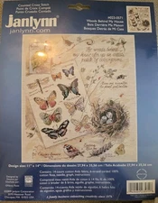 Janlynn Counted Cross Stitch Kit Woods Behind My House 023-0571 Butterfly Bird