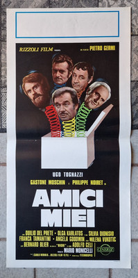 AMICI MIEI TOGNAZZI MOSCHIN NOIRET CELI MONICELLI LOCANDINA ORIGINALE 1ED 1975