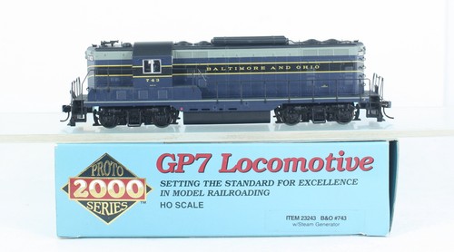 HO Proto 2000 23243 Baltimore & Ohio GP7 Diesel mit Dampferzeuger #743 | Zustand: Used