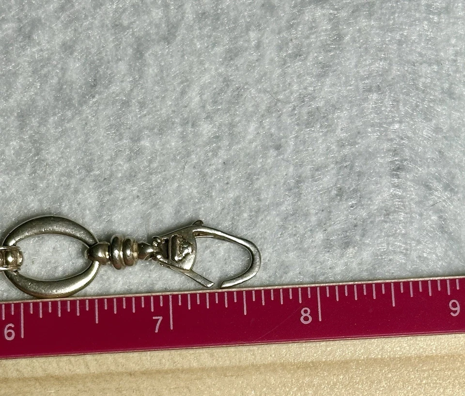 "Brazalete de eslabones lisos y estriados ovalados de caviar de plata 925 Lagos lote de 7,5"" #75" Foto 4 de 4