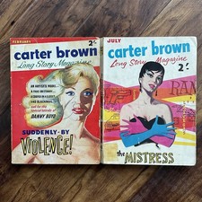 2 x Carter Brown Long Story Magazines - 1959 Issue #1 & 1960 #7 - Horwitz