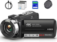4K UHD 80MP Video Camera Camcorder Vlogging Camera for Youtube Webcam 18X Digi