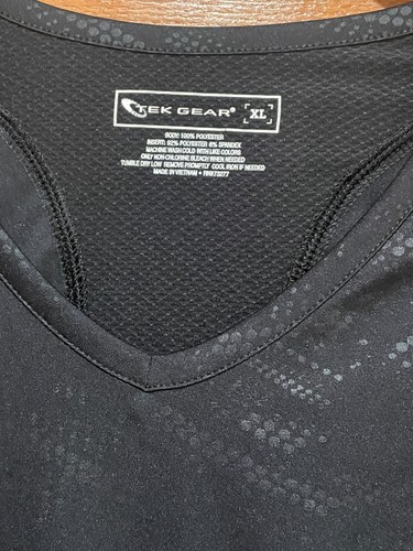 Maglia TEK GEAR donna XL nera performance top allenamento atletico scollo a V usata in ottime condizioni - Foto 5 di 5