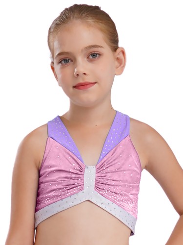 Girls Crop Top Running Tank Tops Breathable Vest Training Bra Yoga Undershirt - Picture 30 of 81