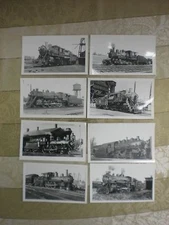 8 Vintage Harold K Vollrath Black & White Train Locomotive Original Photographs