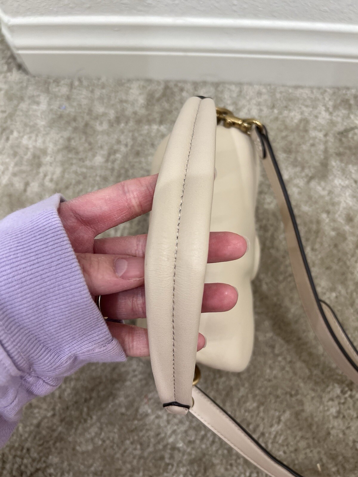 Coach Tabby 18 Pillow Letter C Women's Shoulder Bag - B4/Ivory image 4
