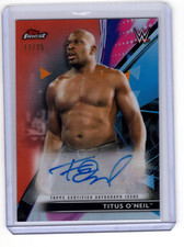 TITUS O'NEIL 2021 WWE TOPPS FINEST ORANGE REFRACTOR AUTO /25