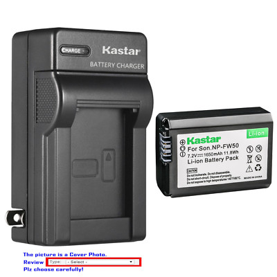 Kastar Battery AC Wall Charger for Sony NP-FW50 BC-VW1 & ILCE-6000 Alpha a6000