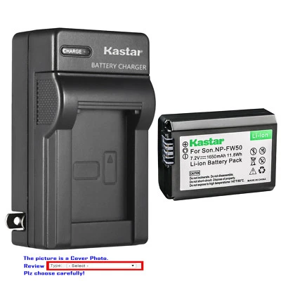 Kastar Battery AC Wall Charger for Sony NP-FW50 BC-VW1 & ILCE-6000 Alpha a6000