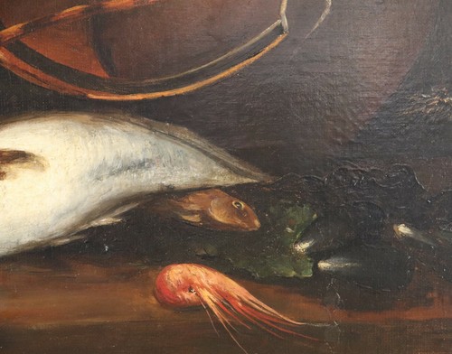 PARISY Eugène Ferdinand (1849-1916) Huile/toile Nature Morte aux poissons 54X66 - Picture 4 of 5