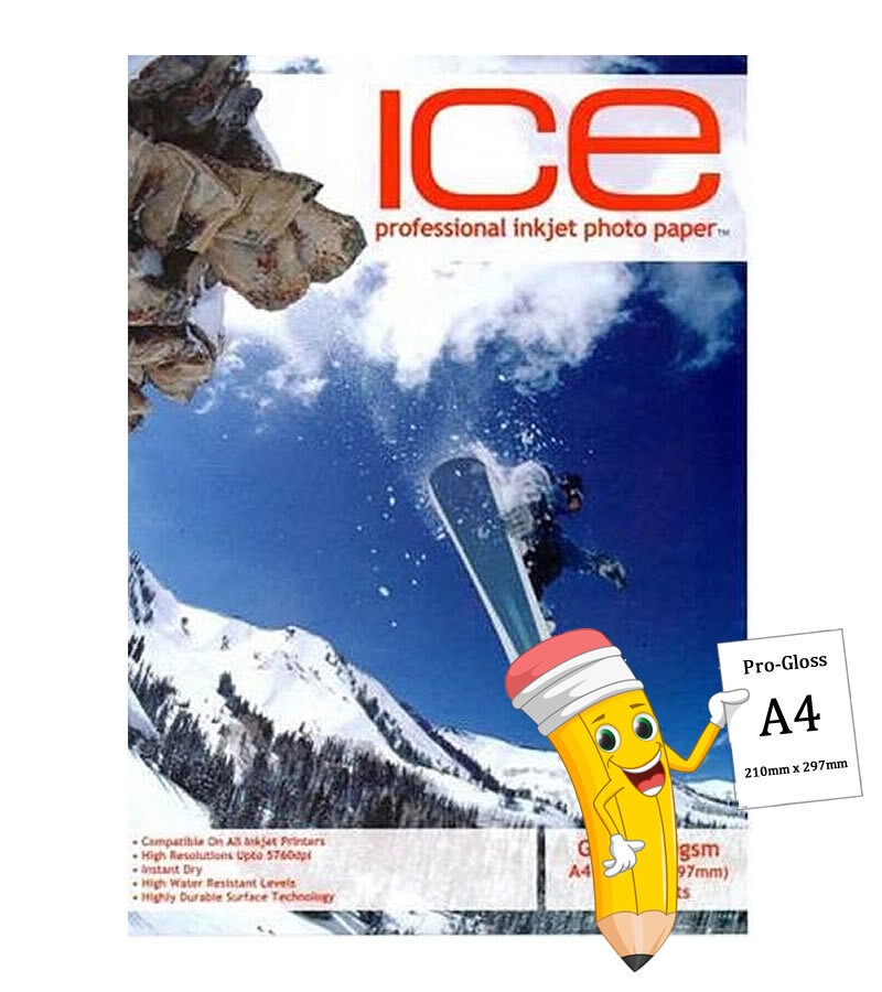 ICE Professional Gloss Inkjet Photo Paper, 130gsm A4, 50 Sheets, Multibuy Option
