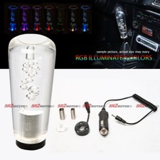 Led Light Rgb Stick Shift Knob 4 In Crystal Transparent Bubble Gear Shifter