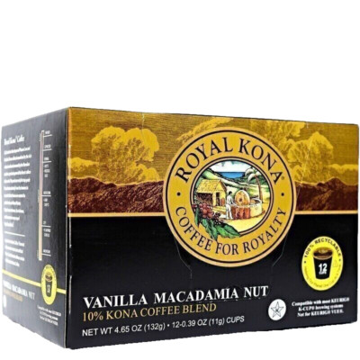 Royal Kona Coffee Vanilla Macadamia Single-Serve Coffee Pods (Box of  12 pods)
