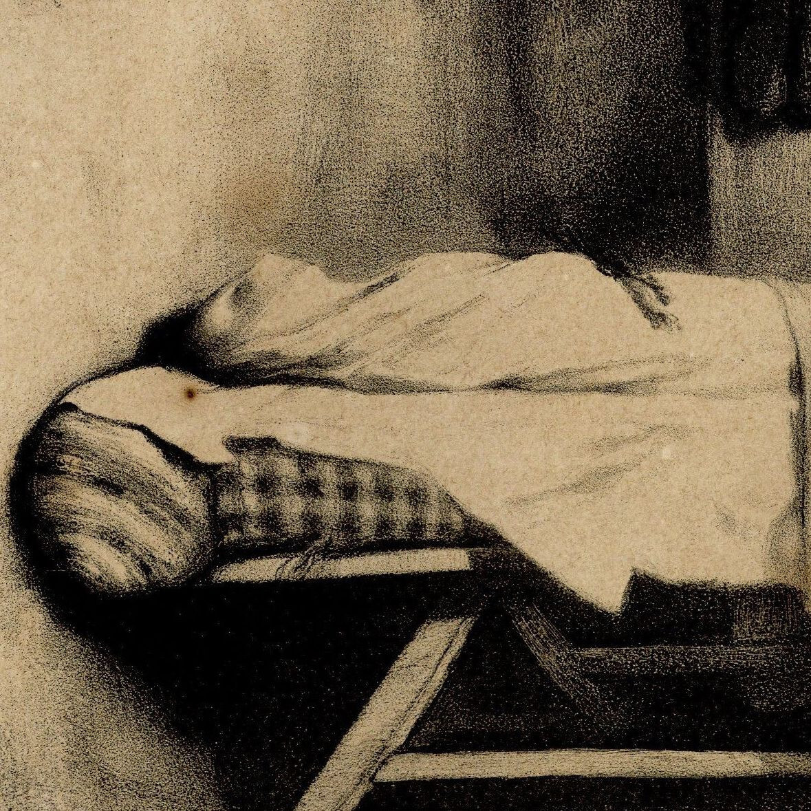 Alexandre Gabriel Decamps Mort Femme Morte Linceul - Lithographie