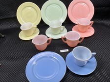 Vintage Hazel Atlas 14 pc Platonite Little Hostess Party Tea Set IN7443