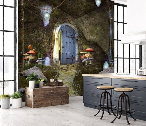 3D Mushroom House ZHUA7121 Wallpaper Wall Murals Removable Self ...