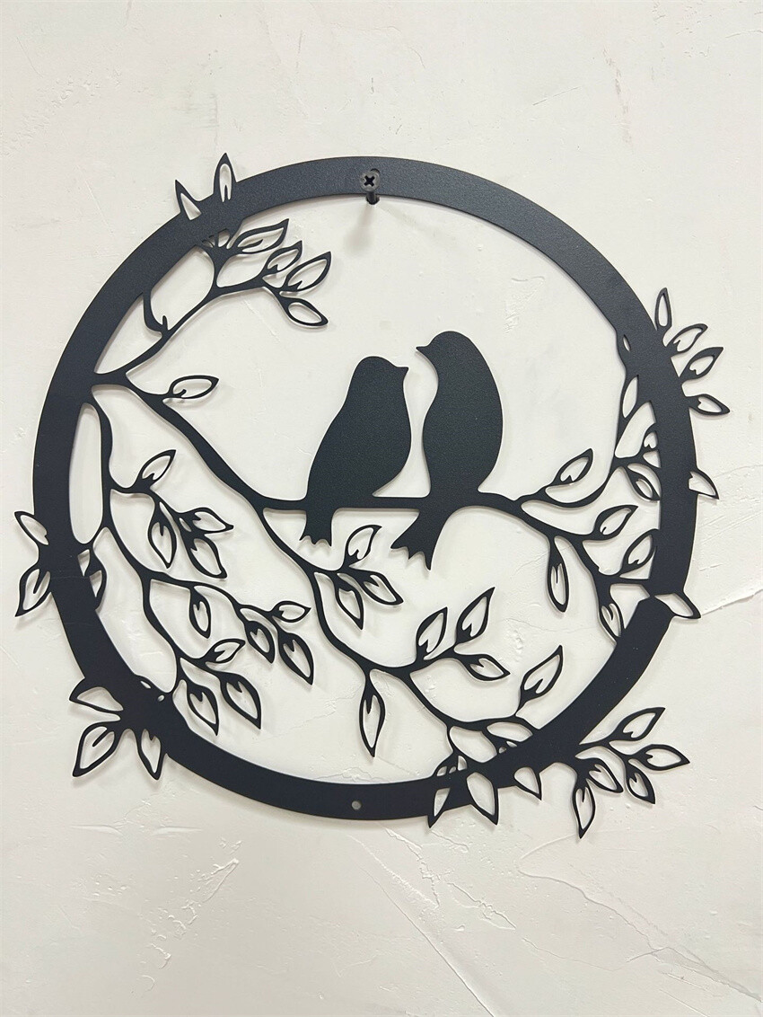 Metal Wall Art Bird on Tree Branch Bird Wall Silhouette Bird Home Decor