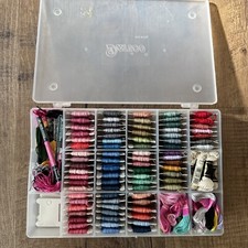 needlepoint thread/Floss, Satin  Variety Mix Lot 100 colors Case  Organized