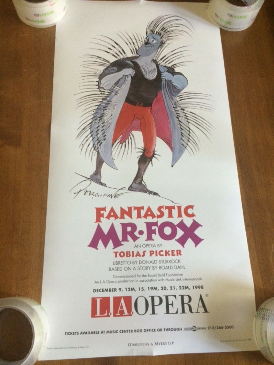 Gerald Scarfe Art poster for Tobias Picker's Opera based on Roald