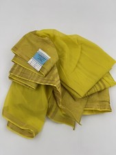 Saree Craft Material Gold Yellow Print Indian Fabric Sheer 44" W X 5.8 YDs Silk