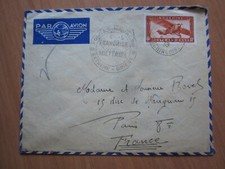 BEAU TIMBRE POSTE AERIENNE D'INDOCHINE N°7 SUR LETTRE+ CACHET FORCES NAVALES (b)