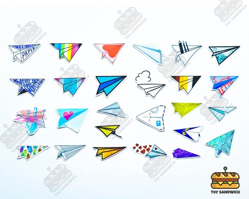 50 Stck. ""Papier Flugzeug"" Aufkleber Pack Papierhandwerk Pilot Luftfahrt Geschenk Dekor Aufkleber - Bild 2 von 8