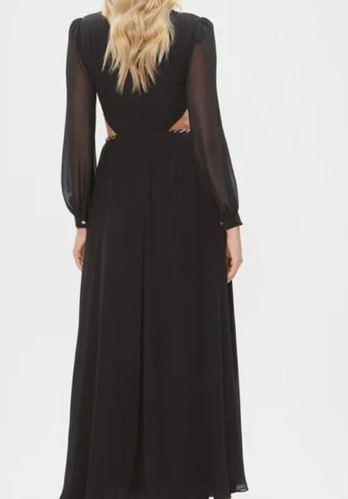 NUEVO CON ETIQUETAS ADIVINACIÓN POR MARCIANO VESTIDO DE GRADUACIÓN NEGRO AZABACHE VESTIDO RECORTADO TALLA 6/42 Foto 3 de 4