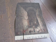 GRAVURE ITALIE 18ème INTERNO DELLA GROTTA DI POSILINO grotte speleo