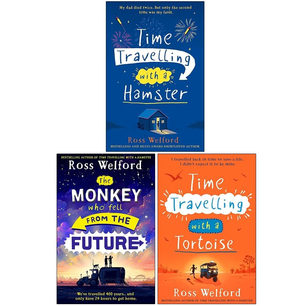 Ross Welford 3 Books Collection Set Monkey Who,Time Travelling,Tortoise