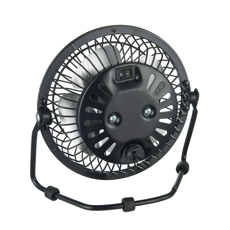 Desk Fan Mini 4 inch Metal 360-degree Pivot USB Personal Desktop One Speed Fan - Image 3 of 4