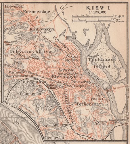 KIEW Original Stadtplan Київ Karte 1914 UKRAINE Kiew in Englisch - Bild 2 von 14