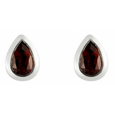Granat Ohrringe Sterling Silber 925 Ohrstecker Rubover Rot Ohrringe