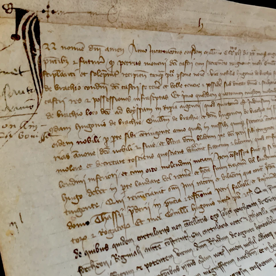 MEDIEVAL VELLUM MANUSCRIPT  1341 - Image 4 of 4