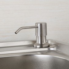 US Kitchen Soap Dispensers Stainless Steel Pump Chrome Finished Deck Mounted