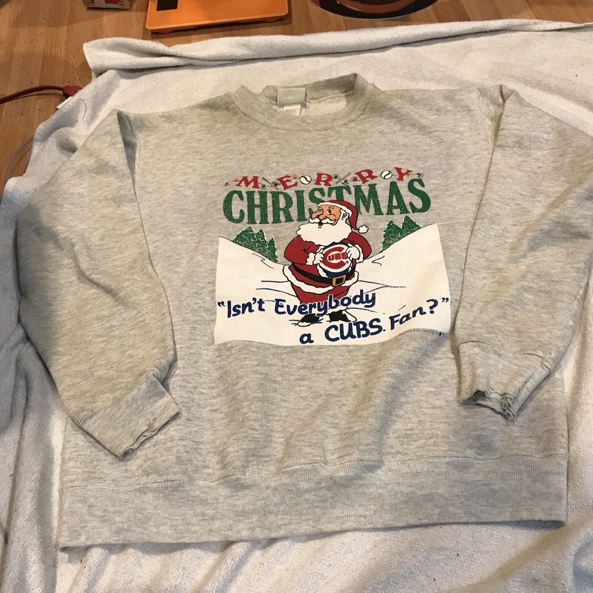 Cubs Baseball Cubs Christmas Shirt MLB Holiday Heavy Metal Nwt