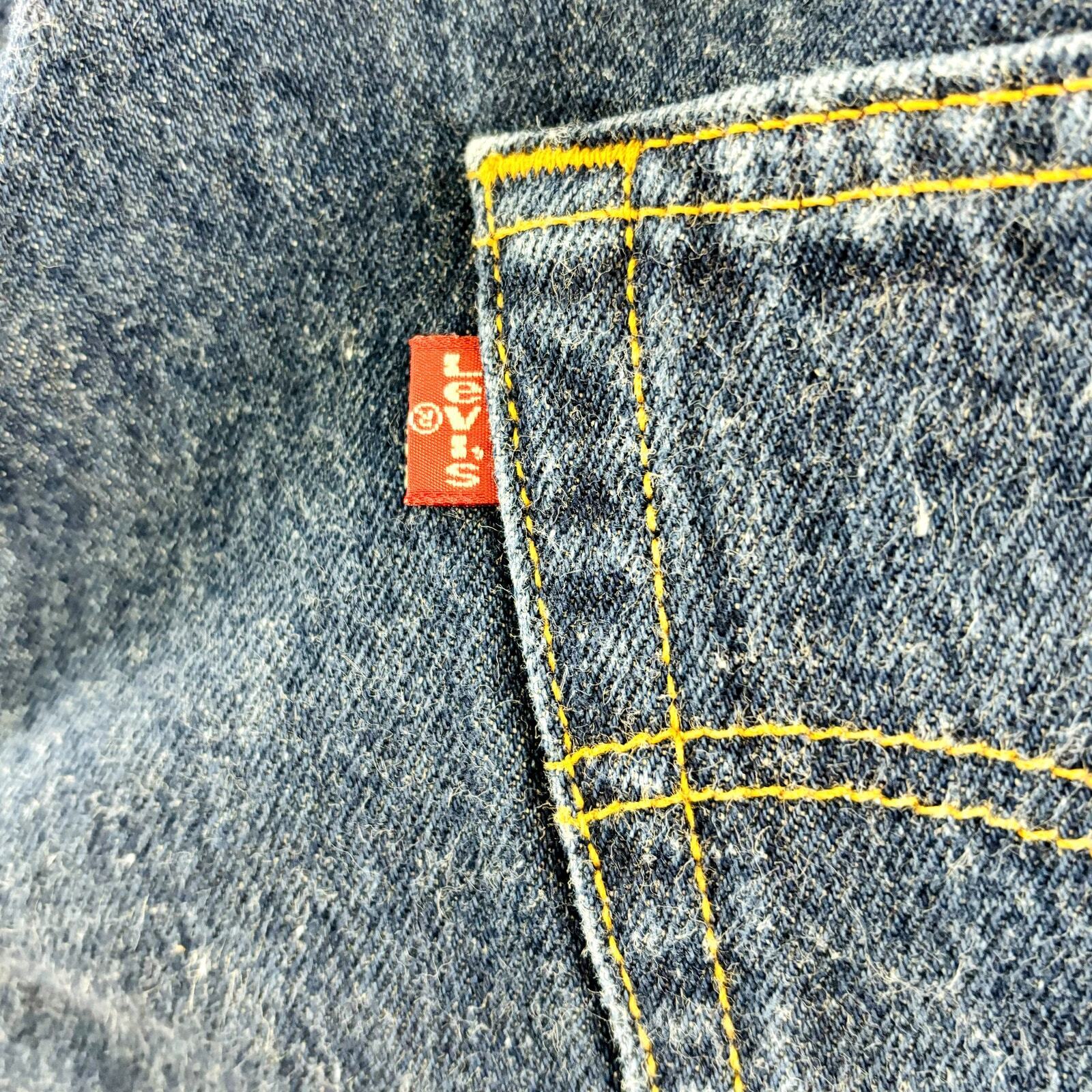 Vtg Mens Levis 501 Jeans Button Fly Dark Measure … - image 10