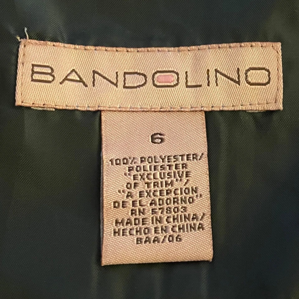 Bandolino 蕾丝连衣裙女式 6 码棕色全衬里帝国腰围紧身 Midi — 第 4/4 张图片