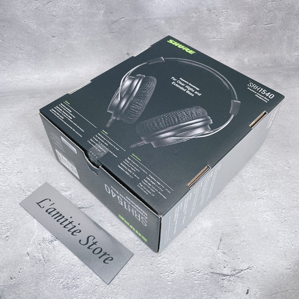 SHURE Premium Studio Headphones SRH1540 Black Cable SHURE Premium Studio Headphones SRH1540 Black Cable