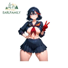 EARLFAMILY 5.1" Sexy Ryuuko Anime Waifu Wall Stickers Morden Computer Decal