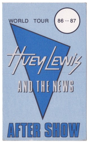 HUEY LEWIS AND THE NEWS / Backstage Pass / World Tour 86-87 / FREE SHIPPING - Picture 1 of 3