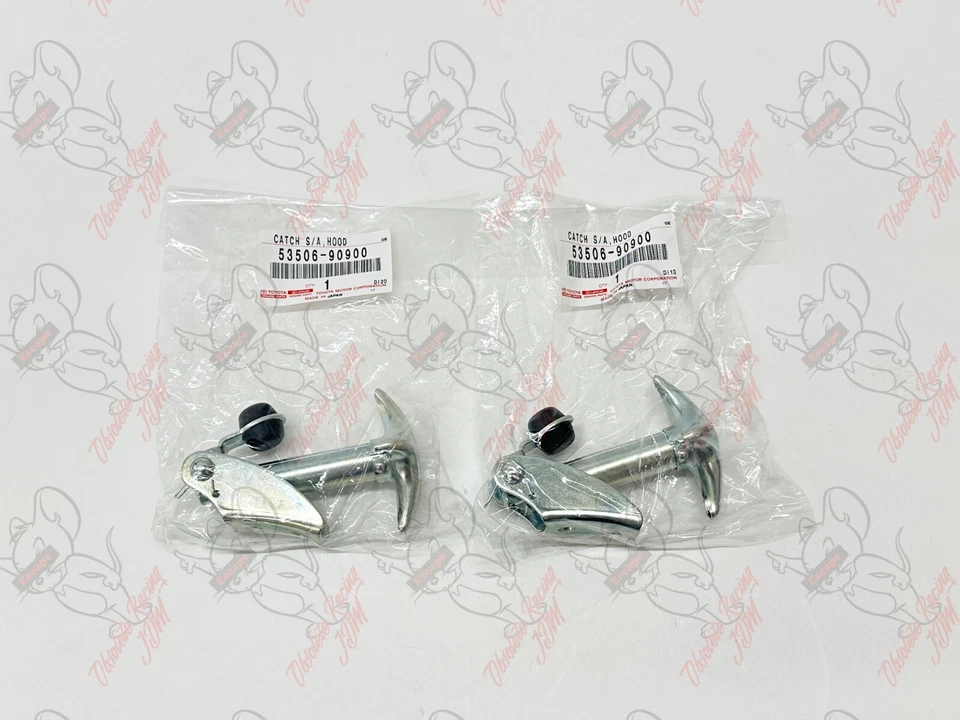 TOYOTA LAND CRUISER GENUINO CAPÓ DELANTERO PARA GUARDABARROS GANCHO PESTILLO IZQUIERDO Y DERECHO Juego OEM Foto 4 de 4