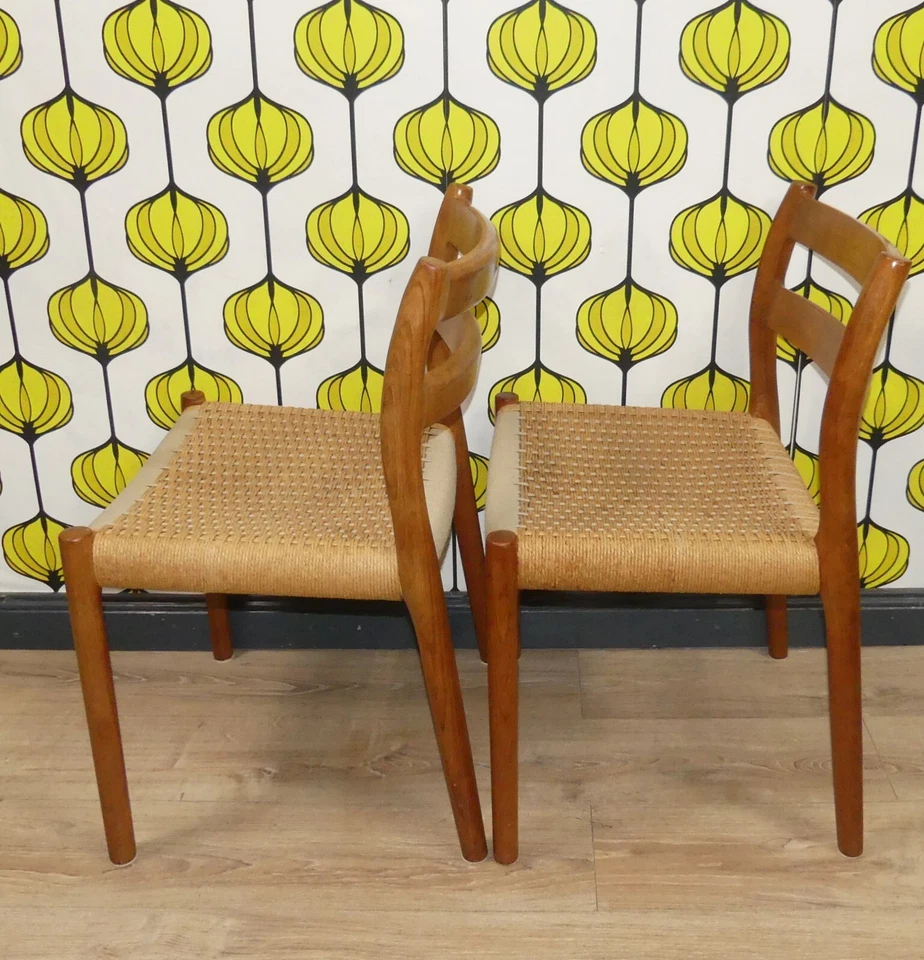 2er Stuhl Set Modell 84 Esszimmerstuhl Teak/Papierkordel von Niels Otto Møller - Bild 4 von 4