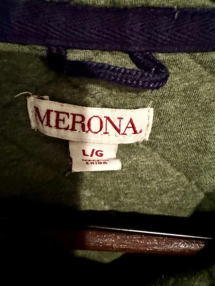 Sudadera Pullover Acolchada Verde Oliva Ejército Merona Mujer L Grande Foto 3 de 4