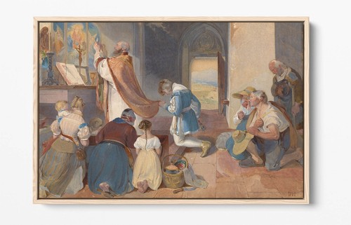 PETER FENDI, FRIDOLIN ASSISTS WITH HOLY MASS -FLOAT EFFECT CANVAS WALL ART PRINT - Picture 7 of 12