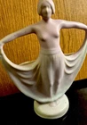 Antique Vintage WELLER POTTERY LAVONIA  Dounle Bud VAAE 1920s Art Deco Lady