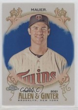 2021 Topps Allen & Ginter Chrome Blue Refractor 84/150 Joe Mauer #132 HOF u0u