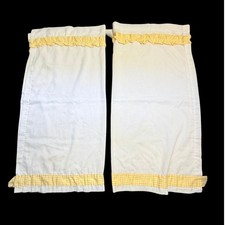 Vintage Handmade Yellow Gingham Cafe Curtains...