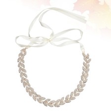  Abito da sposa cristallo foglia vita catena moda cintura nuziale festa nuziale