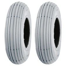 Grey Mobility Scooter tyre 200x50 ribbed tire non marking wheelchair - set of 2.